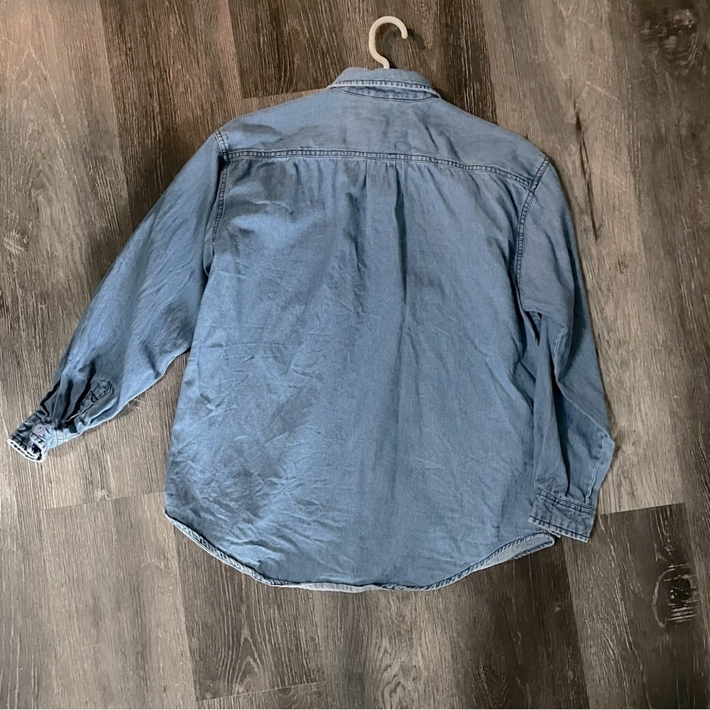 Vintage denim embroidered Heart floral western Cottagecore button down size s   - Picture 8 of 9